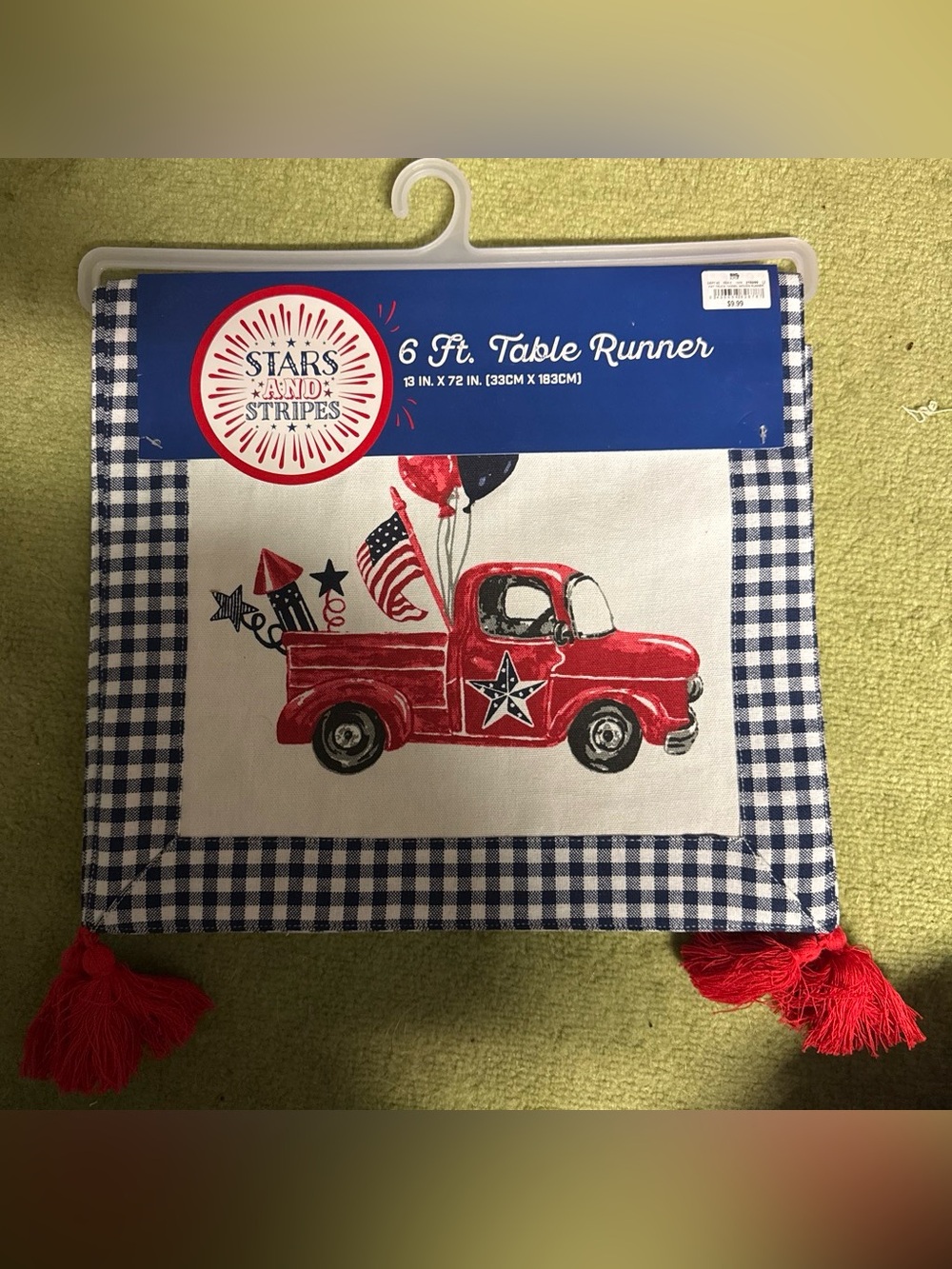 Stars and Stripes 6 Ft. Table Runner featuring 4th of July